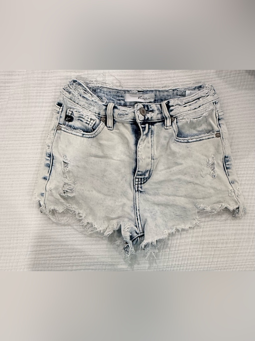 KanCan Light Blue Distressed Denim Cutoff Shorts